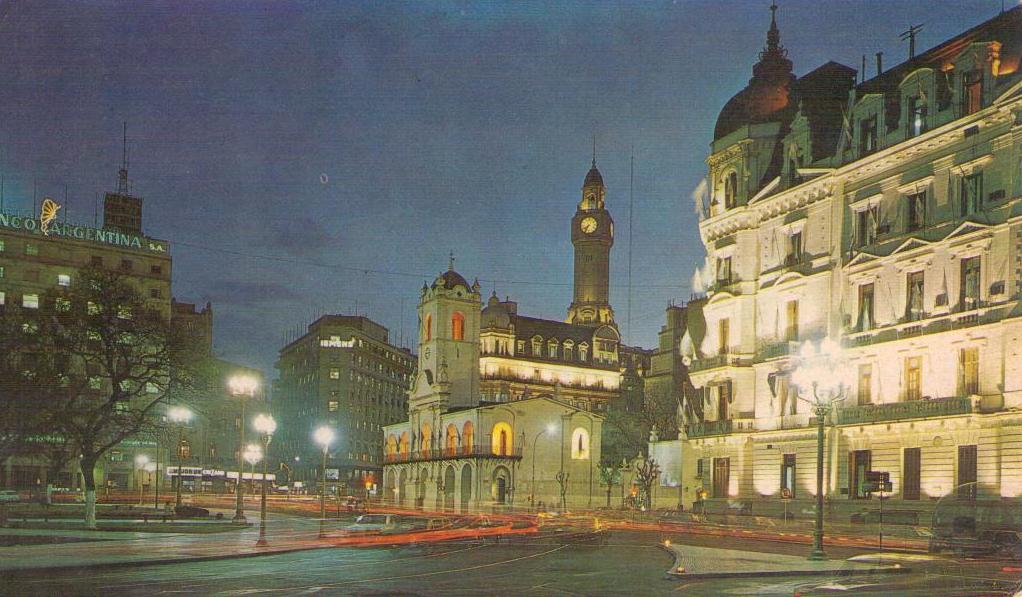 Buenos Aires, night view – Municipalidad, Cabildo, Plaza de Mayo