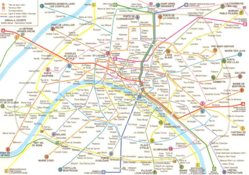 Paris Metro map