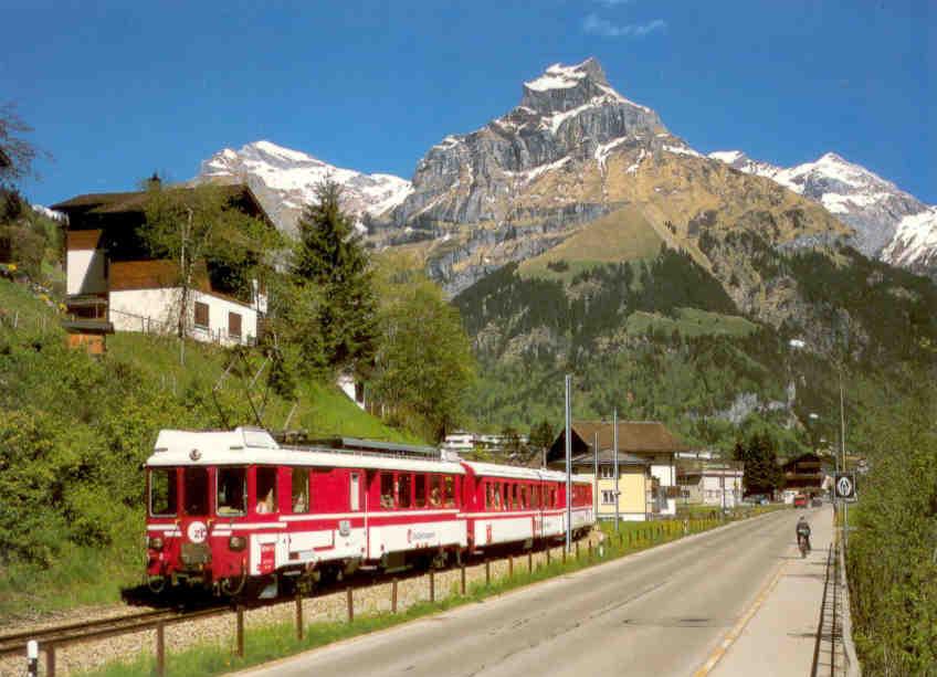 Zentralbahn bei Engelberg mit Hahnen 2606 m (Switzerland)