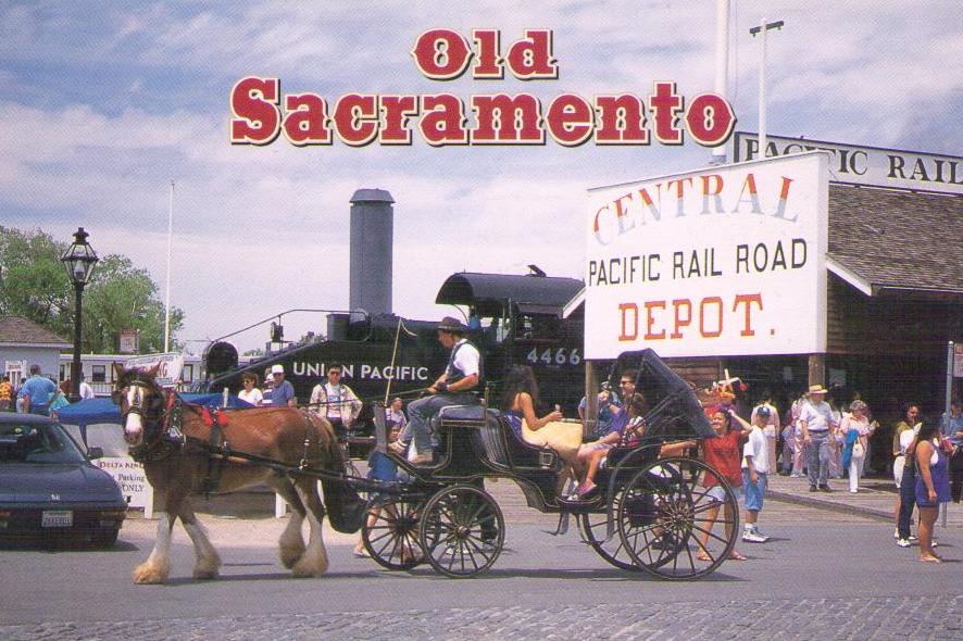 Old Sacramento, horse-drawn buggies