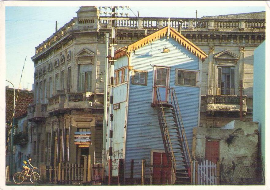 Buenos Aires, Level crossing cabin in La Boca quarter (Argentina)