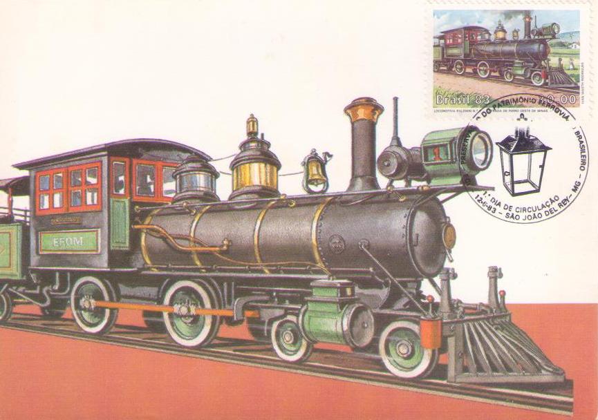 Serie Preservacao do Patrimonio – Ferroviario Brasileiro – Locomotiva Baldwin No. 1 (Maximum Card) (Brazil)