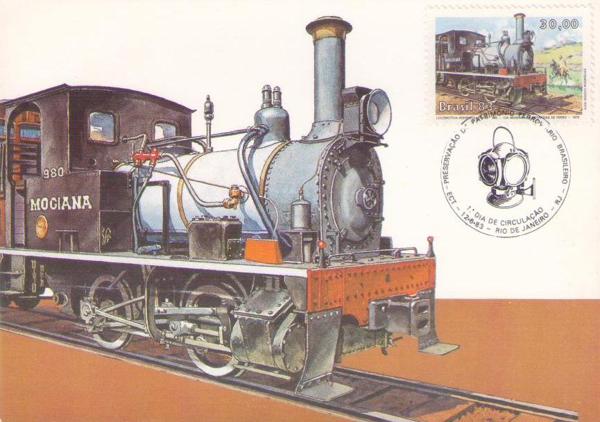 Serie Preservacao do Patrimonio – Ferroviario Brasileiro – Locomotiva Hohenzollern No. 980 (Maximum Card) (Brazil)
