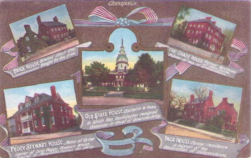 Examples of colonial architecture (Annapolis, Maryland, USA)