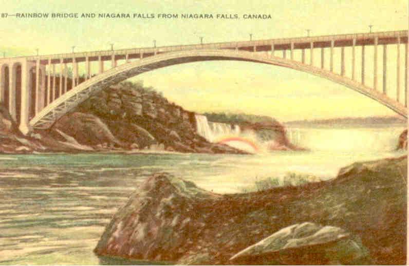 Rainbow Bridge and Niagara Falls (Canada)