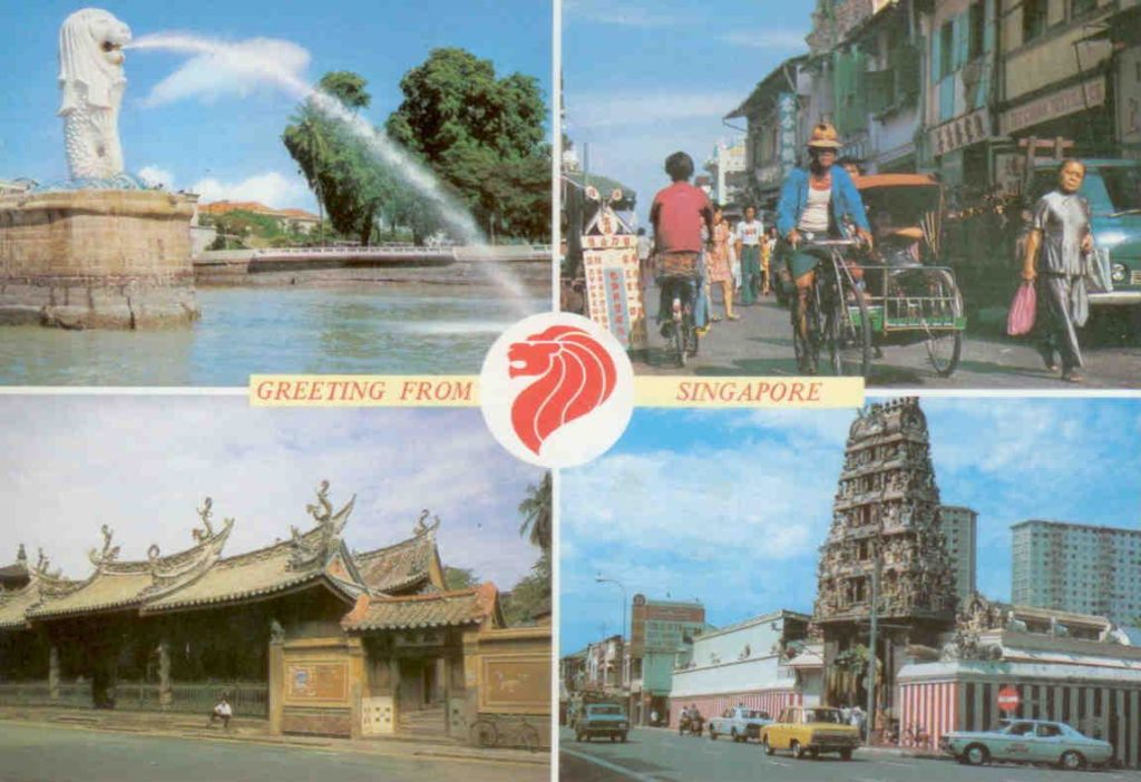 Greeting from Singapore, Chinese and Indian temples