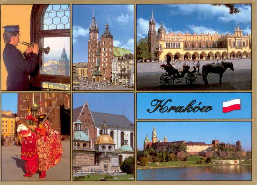 Wawel Cathedral and St. Mary’s Church spire, Krakow (Poland)