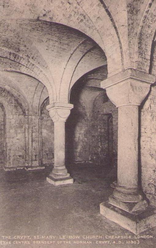 Cheapside, London, The Crypt, St. Mary Le-Bow Church