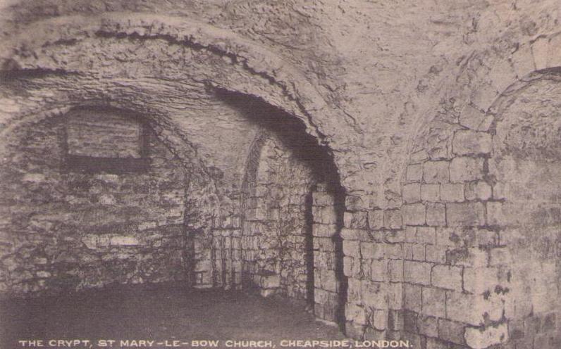 Cheapside, London, The Crypt, St. Mary Le-Bow Church (horizontal view)