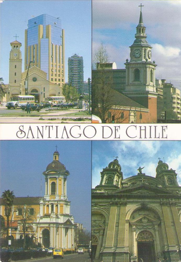 Santiago, four churches (Chile)