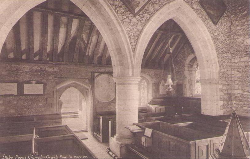 Stoke Poges Church, Gray’s Pew in corner (England)