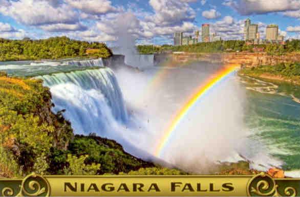 Niagara Falls, vivid rainbows (New York)