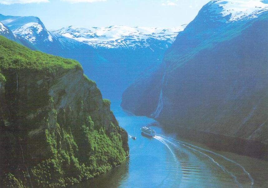 Geirangerfjord and “The seven Sisters” waterfall (Norway)