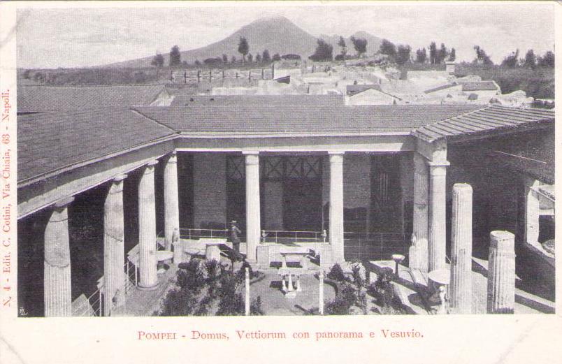 Pompei – Domus, Vettiorum con panorama e Vesuvio.