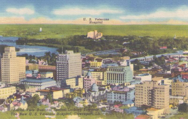 Shreveport, Aerial View and New U.S. Veterans Hospital (Louisiana, USA)