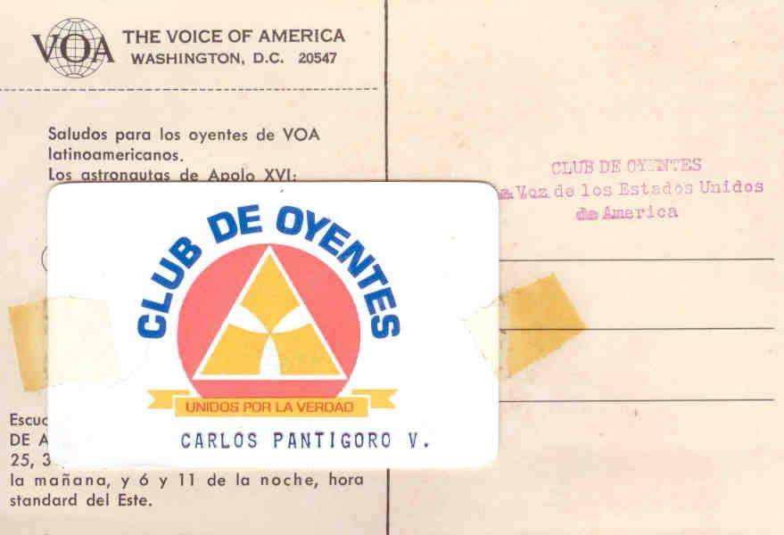 Voice of America – Tripulacion del Apolo 16 (reverse)