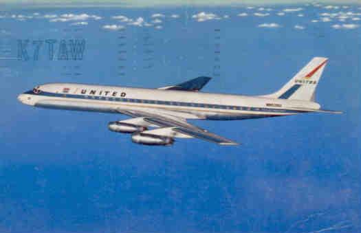 United Airlines, DC-8 Jet Mainliner (N8028U) – K7TAW
