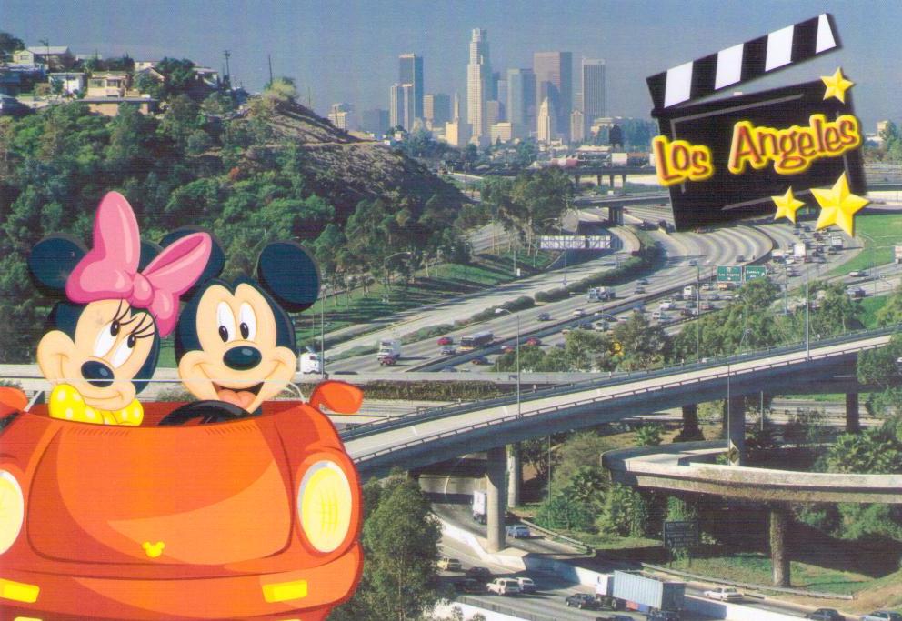 Los Angeles, Minnie and Mickey in car