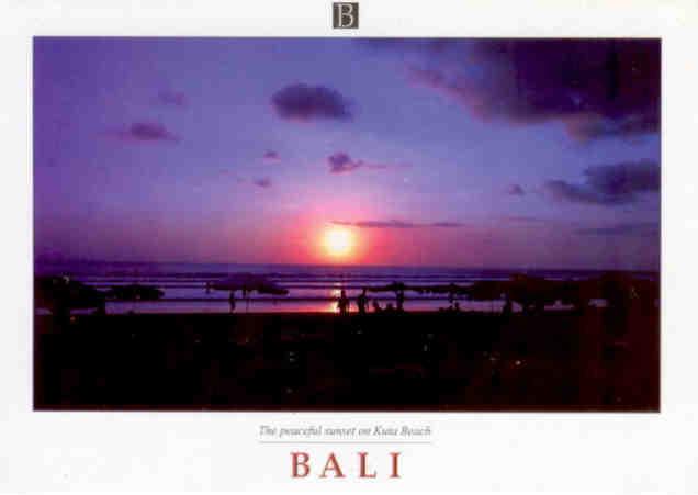 Bali, The peaceful sunset on Kuta Beach