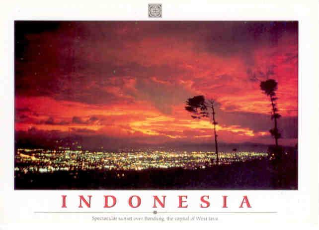 Spectacular sunset over Bandung (Indonesia)