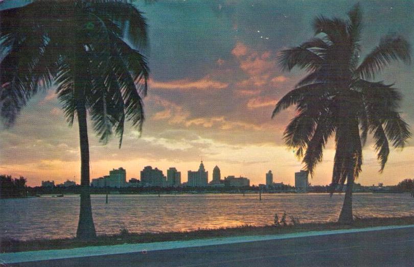 Sunset over Miami (Florida)