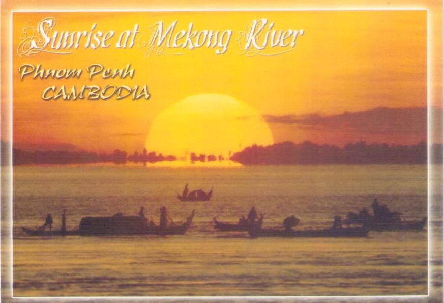 Phnom Penh, Sunrise at Mekong River (Cambodia)