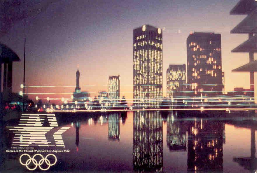 Los Angeles, 1984 Olympics, skyline