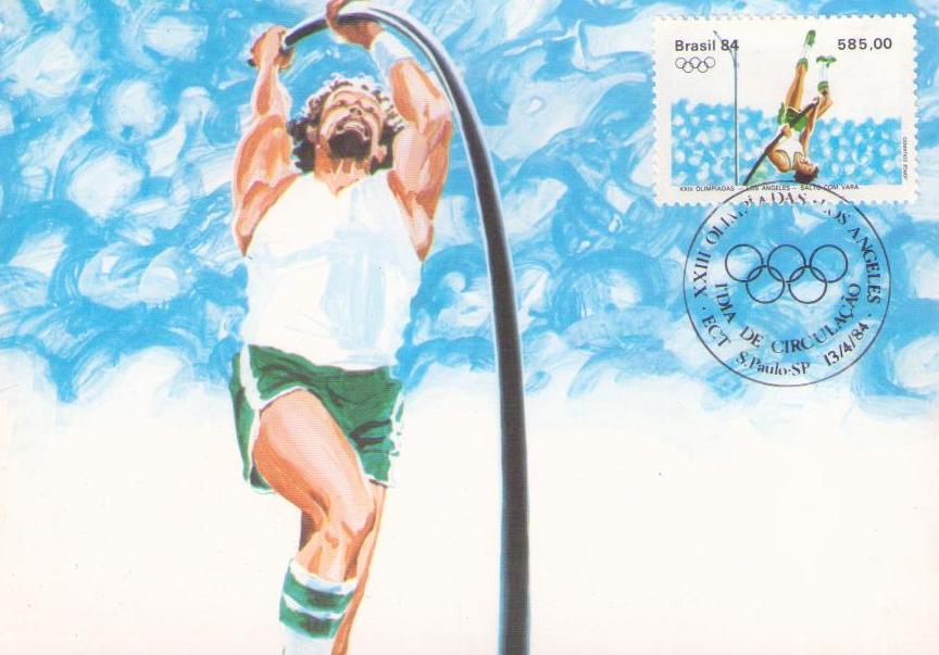 Serie XXIII Olimpiadas – Los Angeles: salto com vara (Maximum Card) (Brazil)
