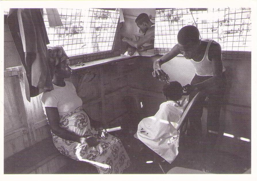 The barbershop.  Ghana 1973 (C. Higgins, Jr.)