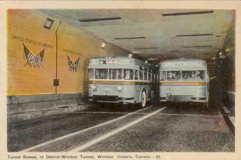 Tunnel Busses, in Detroit-Windsor Tunnel, Windsor, Ontario