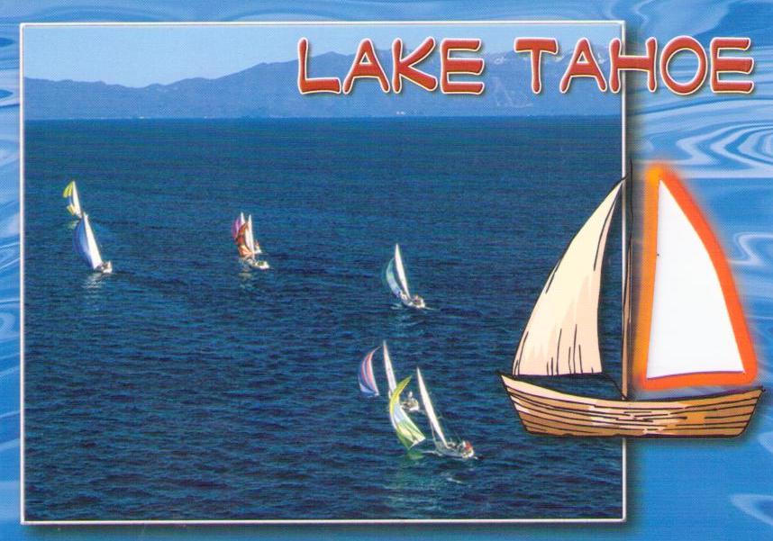Lake Tahoe California – Nevada, cut-out (USA)