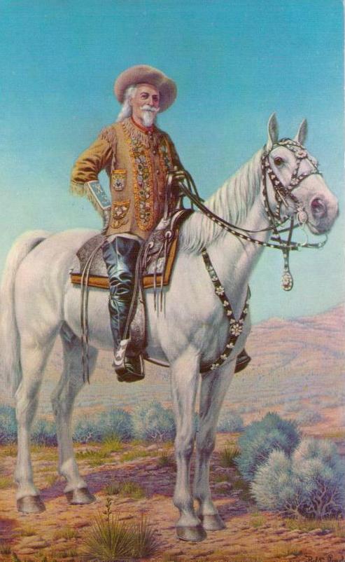 Buffalo Bill on his favorite horse, Isham