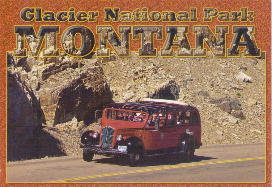 Glacier Park, Red Jammer busses (Montana, USA)
