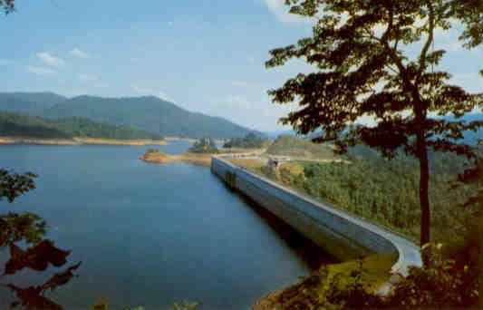 Highway Crossing Fontana Dam (North Carolina, USA)