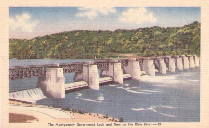 The Montgomery Government Lock and Dam on the Ohio River (Pennsylvania, USA)