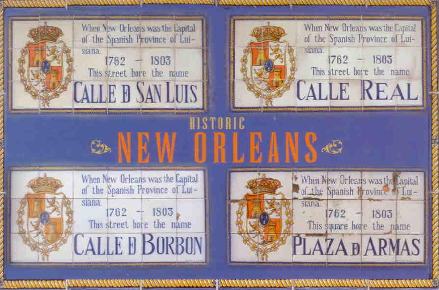 Historic New Orleans street signs (Louisiana, USA)