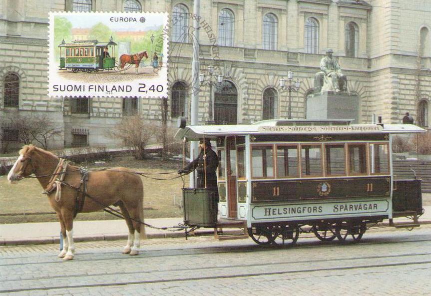 Horse tram of 1890 (Maximum Card) (Finland)