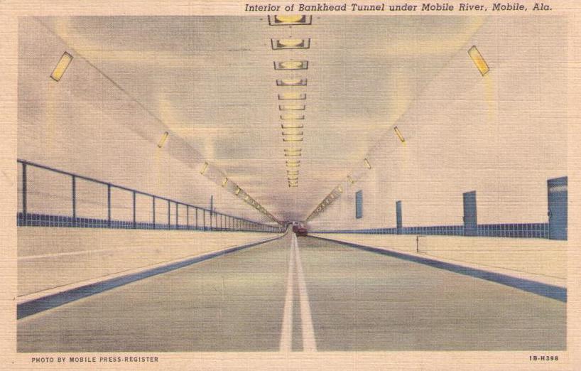 Interior of Bankhead Tunnel under Mobile River (Alabama, USA)