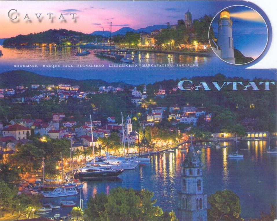 Night view with bookmark (Cavtat, Croatia)