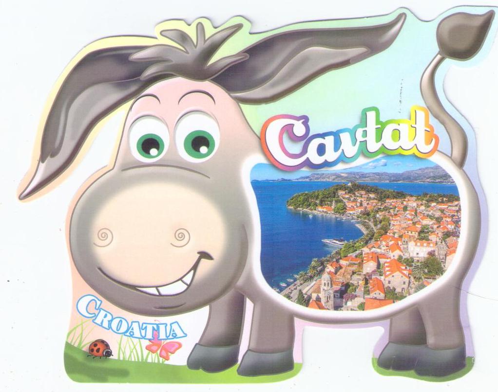 Donkey and aerial view, Cavtat (Croatia)