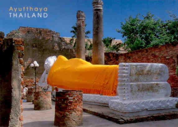 Ayutthaya, reclining Buddha, Wat Yai Chai Mongkol (Thailand)