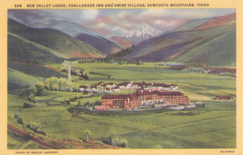 Sun Valley Lodge, Challenger Inn and Swiss Village, Sawtooth Mountains (Idaho, USA)