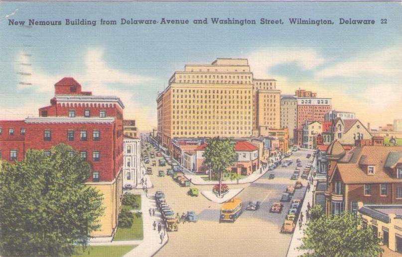 Wilmington, New Nemours Building from Delaware Avenue and Washington Street