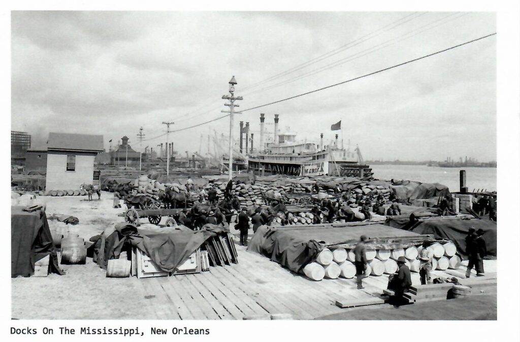 Docks on the Mississippi, New Orleans (Louisiana, USA)