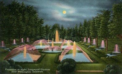 Wilmington, Longwood Gardens, Fountains at night