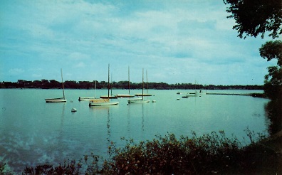 Minneapolis, Sailboats at Anchor in Lake Nokomis