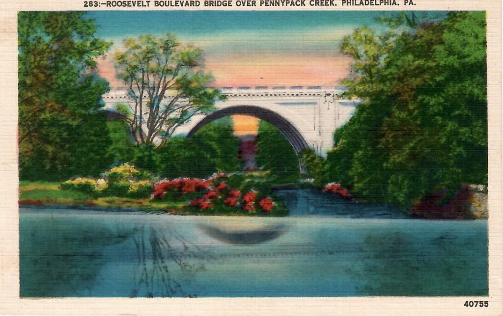 Philadelphia, Roosevelt Boulevard Bridge over Pennypack Creek (Pennsylvania, USA)