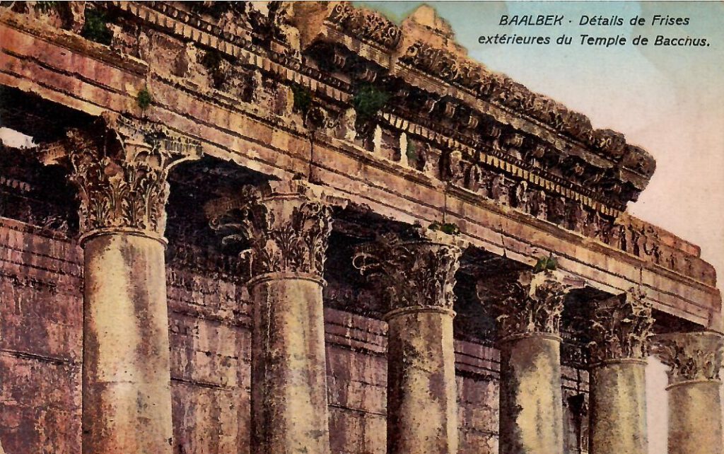 Baalbek, Details de Frises exterieures du Temple de Bacchus (Lebanon/ex-Syria)