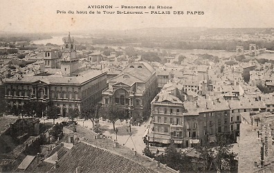 Avignon, Panorama du Rhone, Palais des Papes