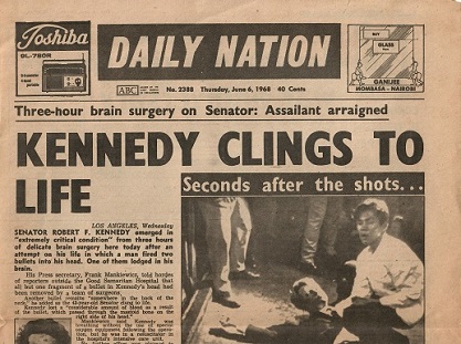 (Partial) Daily Nation, Nairobi (6 June 1968)